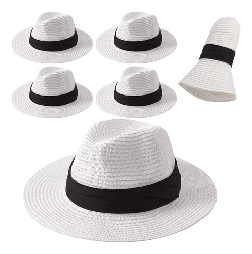 Roshtia 6 Piezas Sombreros De Paja De Panamá Para Hombres Y 