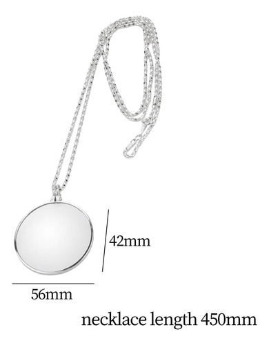 Lupa De Collar 5x Colgante De Lupa 5x Para Lectura De Plata