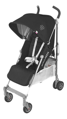 Coche de paseo Maclaren Single Seat Quest black con chasis color silver