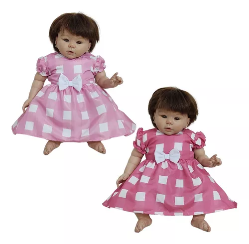 Kit Com 2 Vestidos De Bebê Reborn Katitus Boneca