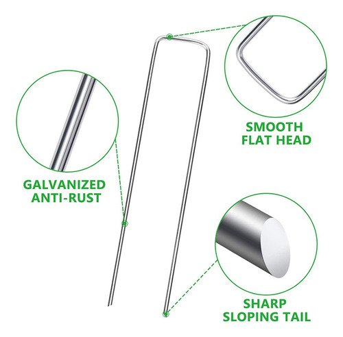 Li 50x Estacas De Jardín Galvanizadas For Asegurar La
