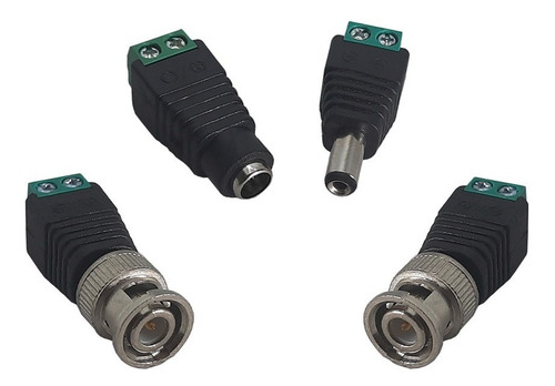 Kit Conectores Cftv Plug P4 Macho P4 Femeá  Bnc Borne
