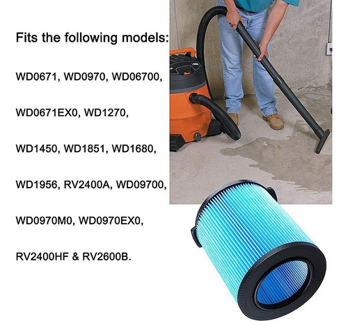 Filtro De Substituição Para Ridgid Vf5000 5-20 Galões Wet Dr