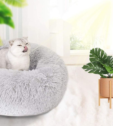 Nido De Gato Cama Antiestrés Super Cómodo Cojín Peluche 60cm