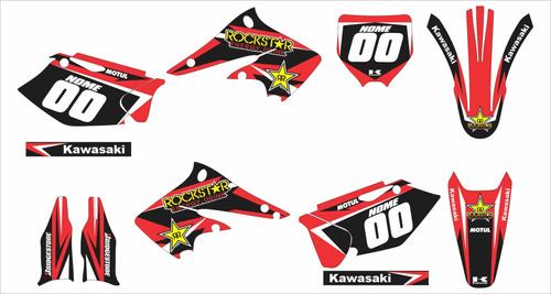 Kit Adesivos Moto Cross Trilha Kawasaki Kxf 250 2004 2005