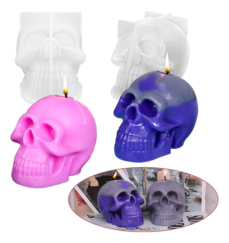 Moldes Para Artesanías  2 Moldes De Velas De Calavera 3d