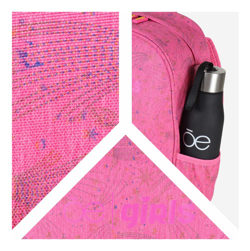 Mochila Para Niñas Porta Laptop En Textil Color Rosa Cloe