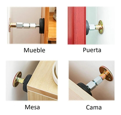 Imagen 3 de 4 de Tope Cama Pared Mueble Ajustable Antivibración Mediano 1 Uni