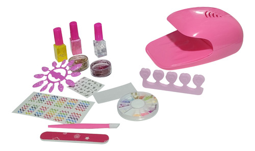 Set De Uñas Para Niñas Esmaltes Lavables Y Maquinita De Aire
