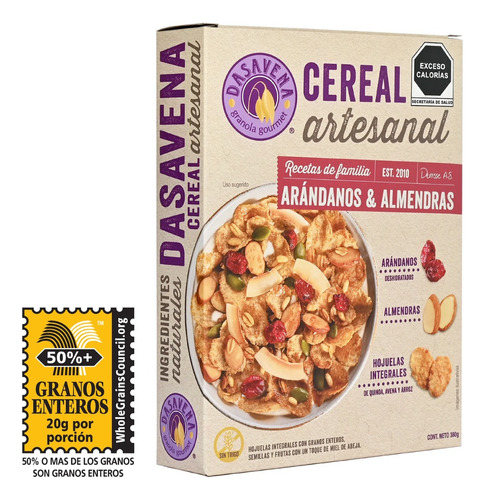 Cereal Granola Artesanal Dasavena Arándanos Y Almendras Fit