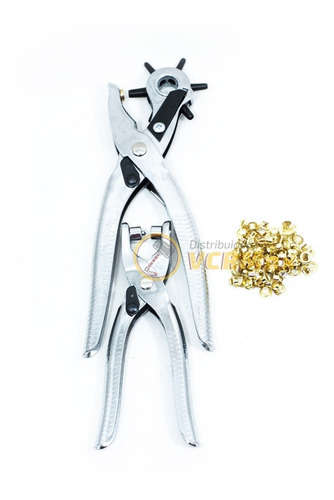 Imagen 7 de 10 de Pinza Sacabocados 6 Bocas+ Pinza Ojal + Bolsita Ojales X100