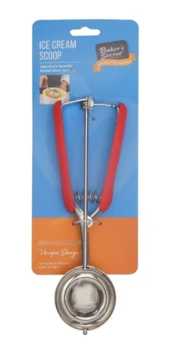 comprar Cuchara Helado Acero Inox. D6x23cm Rojo