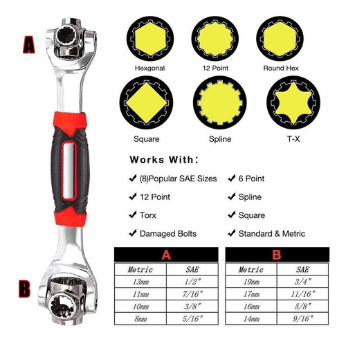 Llave Universal 48 En 1 Herramienta De La Llave Llave Multif