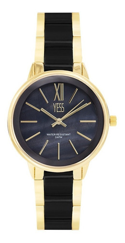 Reloj Yess Mujer S15175s Negro Dorado Original 