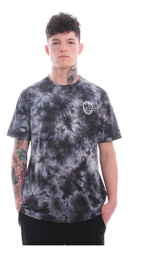 Polera Hombre Manga Corta Spitfire Emblem Ii Tie Dye Negro