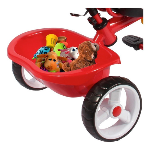 Triciclo Apache 3 En 1 Mickey Figura 3d Y Cajuela Color Rojo