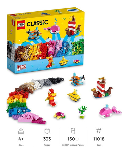 Lego 11018 Classic Diversion Oceanica Creativa 333 Pzs