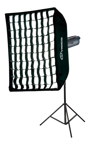 Imagen 6 de 10 de Kit Iluminador Led Luz Continua Visico 200w Softbox 70x140cm