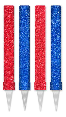 Pack 4 Bengalas De Tigre Gibre Roja Y Azul Para Tortas
