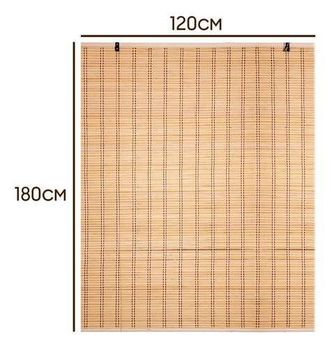 Cortina Roller Persiana Beiti Enrollable De Bambú 120x180cm