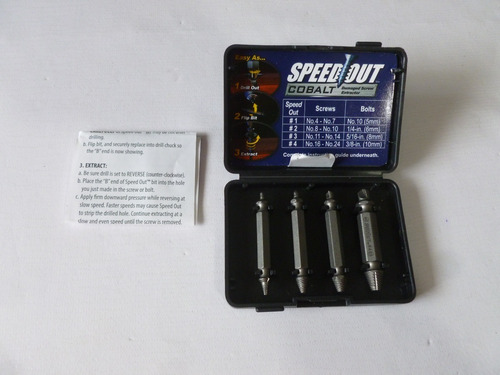 Speedout  Juego 4  Puntas Extractor Tornillos Barridos.