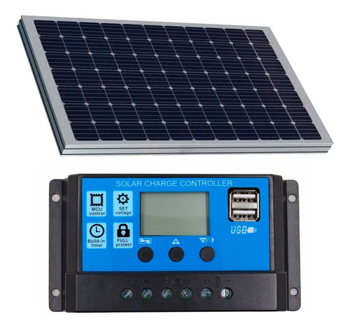 Kit Painel Placa Solar Fotovoltaica 10w + Controlador