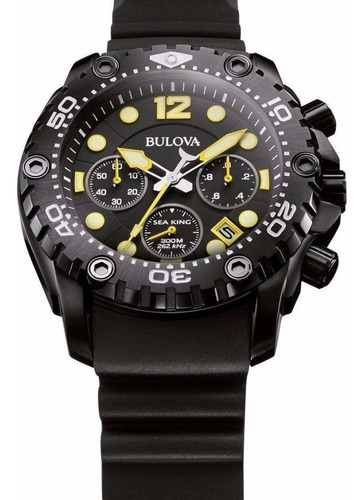 Lindo Relógio Bulova Sea King 98b243 Precisionist Semi Novo Preto Preto Preto (Usado)