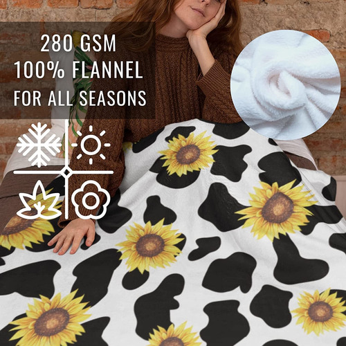 Innobeta - Manta Con Estampado De Girasol, Regalo Con Estamp