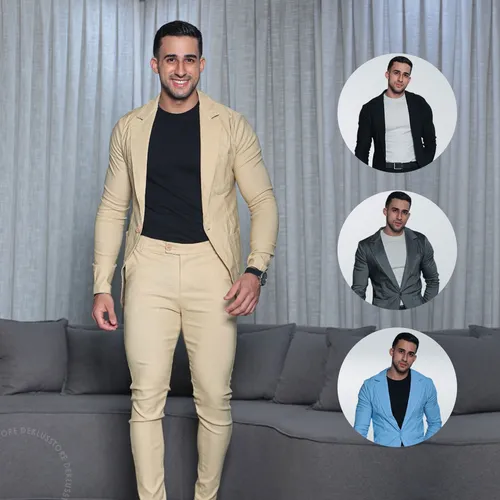 Conjunto Blazer E Calça Alfaiataria Masculino Slim 2 Peças