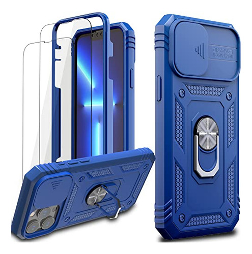 Bobom [4 En 1] Funda De Armadura Para iPhone 13 Pro Njfsb