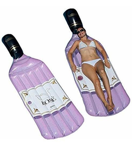 Flotador De Piscina, Botella De Rosado, 2 Uds.