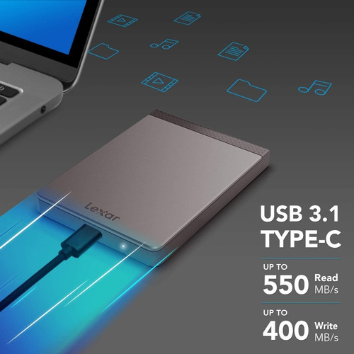 Disco Duro Externo Lexar Sl200 512gb Usb 3.1 Type C