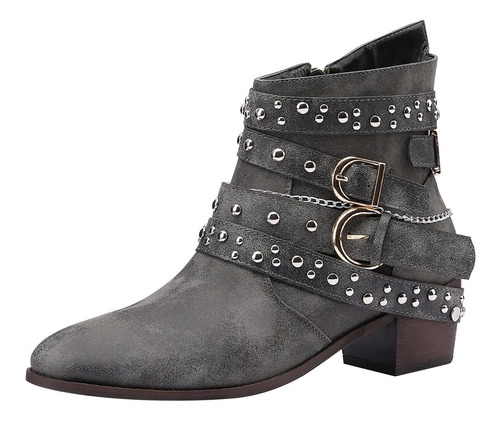Botine Para Mujer Comodo Chelsea Casual Moda Tacon Grueso