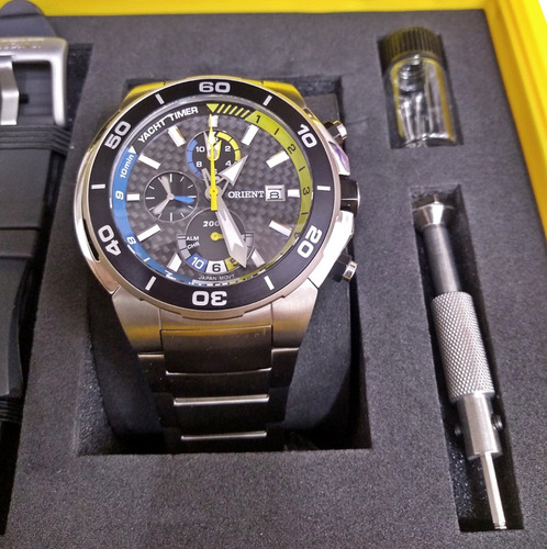 Imagem 7 de 10 de Relogio Orient Cronógrafo Seatech Titanium Mbttc007 P1gx