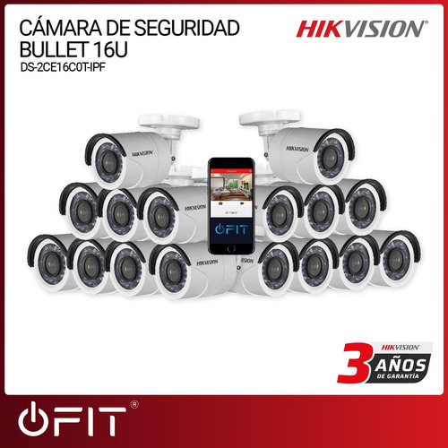 Imagen 2 de 10 de Camara Seguridad Hikvision 720p 2.8mm 16 Unidades