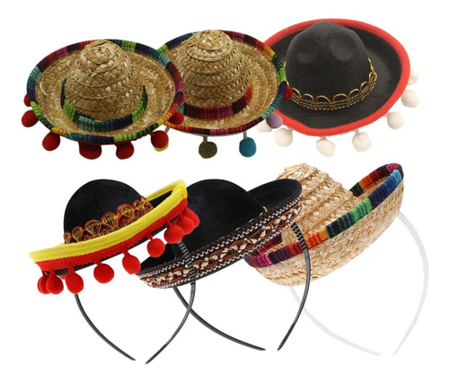 6 Piezas Sombrero Mexicano Ropa Mexicana Trajes De Cosplay