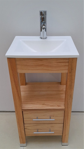 Imagen 3 de 4 de Vanitory 40cm Ancho Color Miel C/2 Cajones Barrita