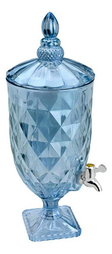 Suqueira Dispenser Cristal Diamond Azul Mentalizado 5 Litros