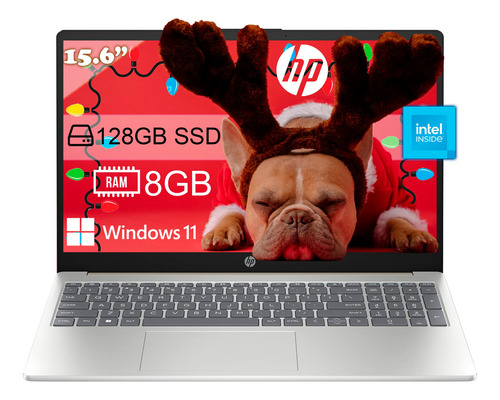 Laptop Hp 15-fd0083wm 15.6 Pentium N200 128gb 8gb Ram Color Plateado - Excelente (Reacondicionado)