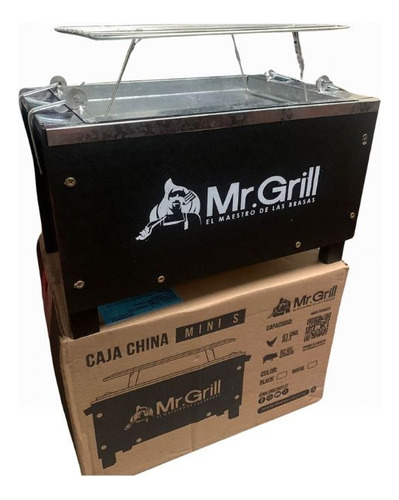 Caja China Mr Grill Mini S Black Galvanizado + Parrilla De V