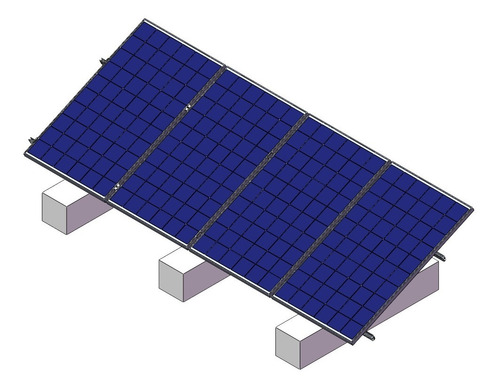 Kit Estructura Y Accesorios Completa Para 2 Paneles Solares