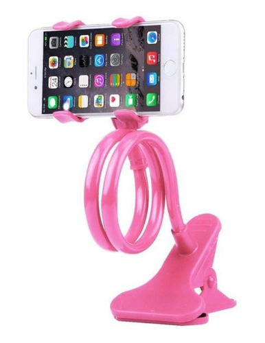 Soporte Flexible Para Celular Cama Auto Escritorio Rosado