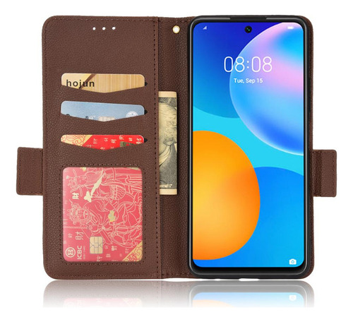 Funda For Huawei Y7a Cartera Magnética Hebilla Lateral De