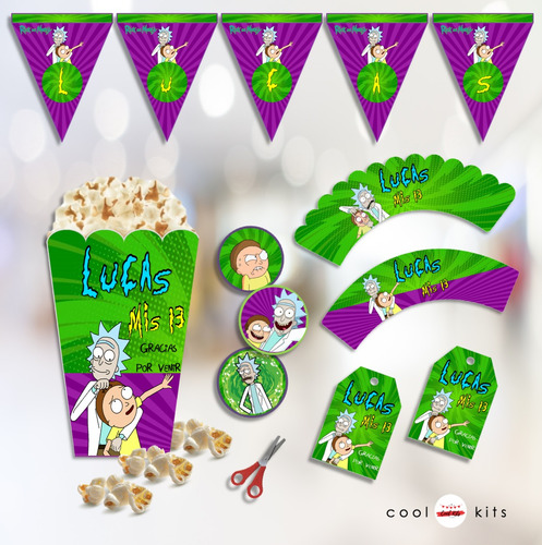 Kit Imprimible Rick Y Morty Personalizado Cumpleaños Candy