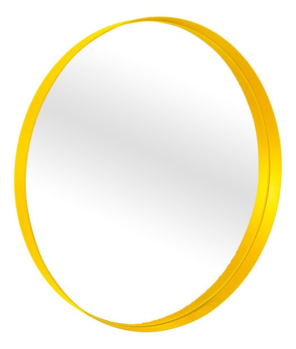 Espelho Decorativo Round Interno Amarelo 40 Cm Redondo