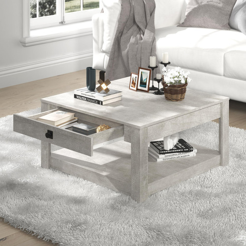 Galano Philia Mesa De Centro Rectangular Moderna Con Cajón