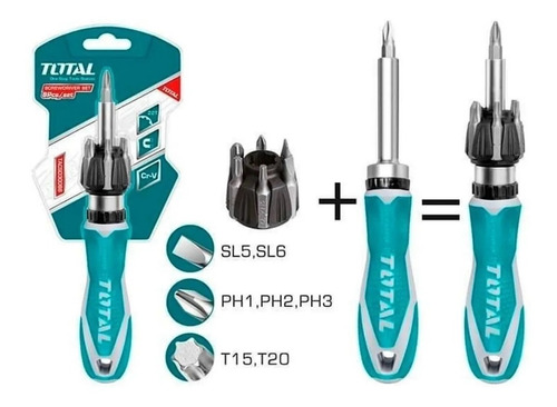 Destornillador Puntas Intercambiable 8 En 1 Total Tacsd30086