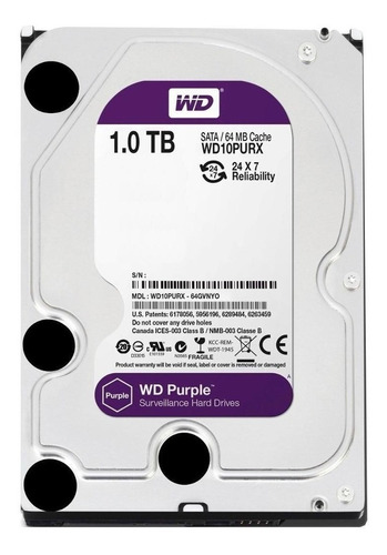 Disco Rígido Interno Western Digital Wd Purple Wd10purx 1tb