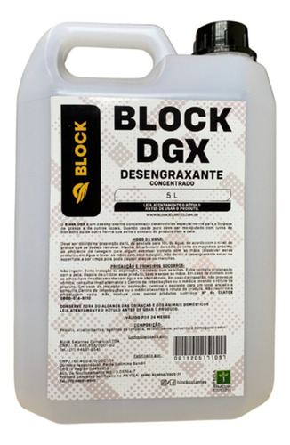 Desengraxante Block Concentrado Galão 5 Litros Dgx