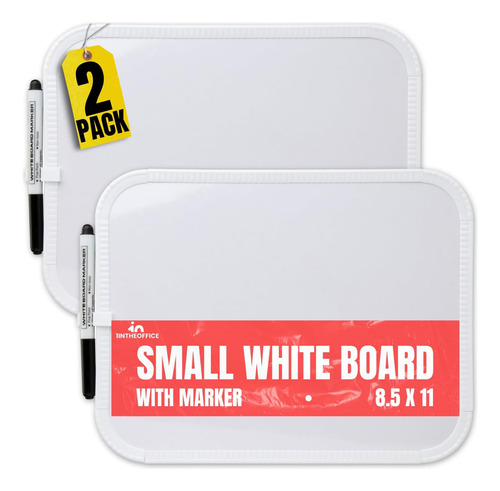 Pizarra Blanca Pequeña Para Colgar 21x28 Cm 2 Unidades
